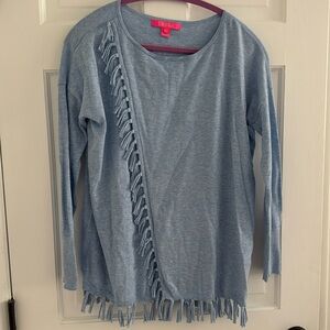 Lilly Pulitzer light Blue Tassel Sweater